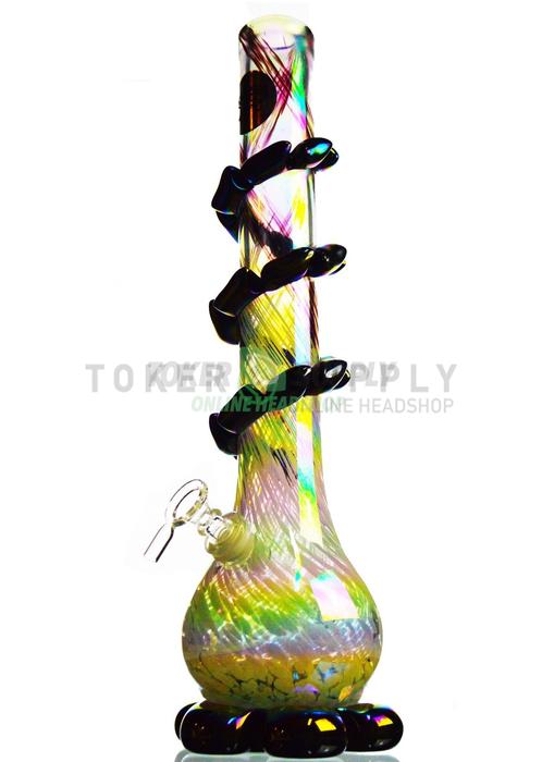 16" Puddle Base Colored Glass Water Pipe