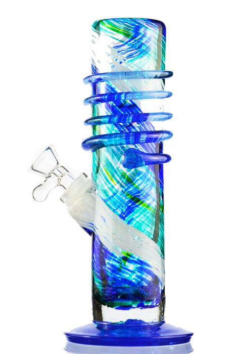 Twisted Sisters - 8" Glass Spiral Mini Straight Tube Bong