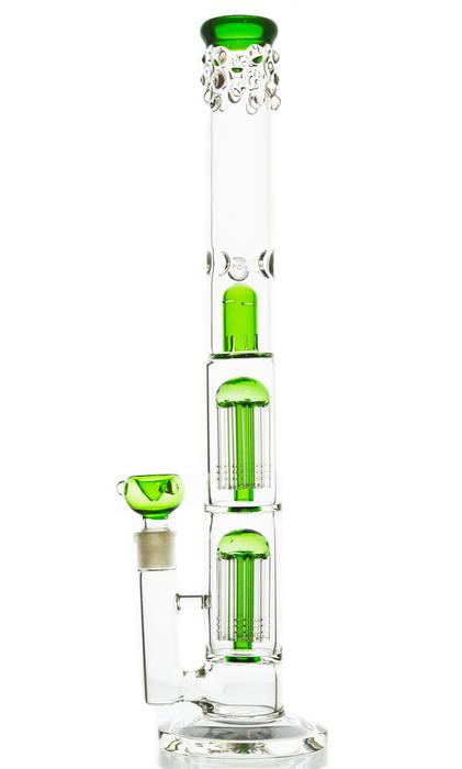 18" Glass Water Pipe w/ Double Tree Percs