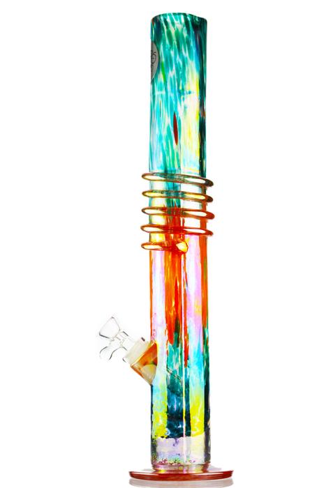 Twisted Sisters - 16" Glass Spiral Straight Tube Bong