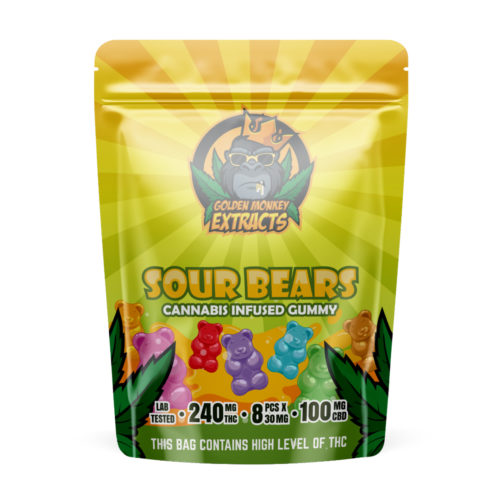 Gummies 240mg thc + 100mg cbd - Golden Monkey Extracts | Crystal Cloud 9