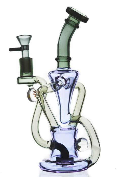 clear and colored glass recycler rig
