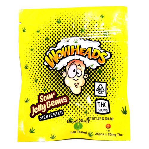 THC Wowheads Sour Jelly beans 500MG Shop Edibles Canada | Crystal Cloud 9
