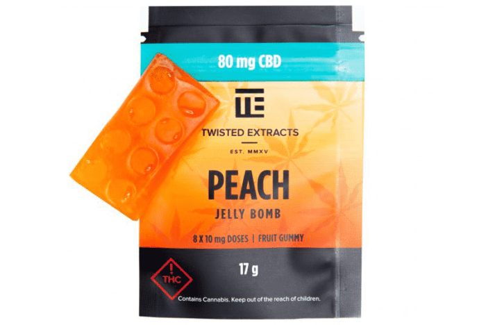 weedsmart_image_Twisted Extracts - Peach CBD Jelly Bomb